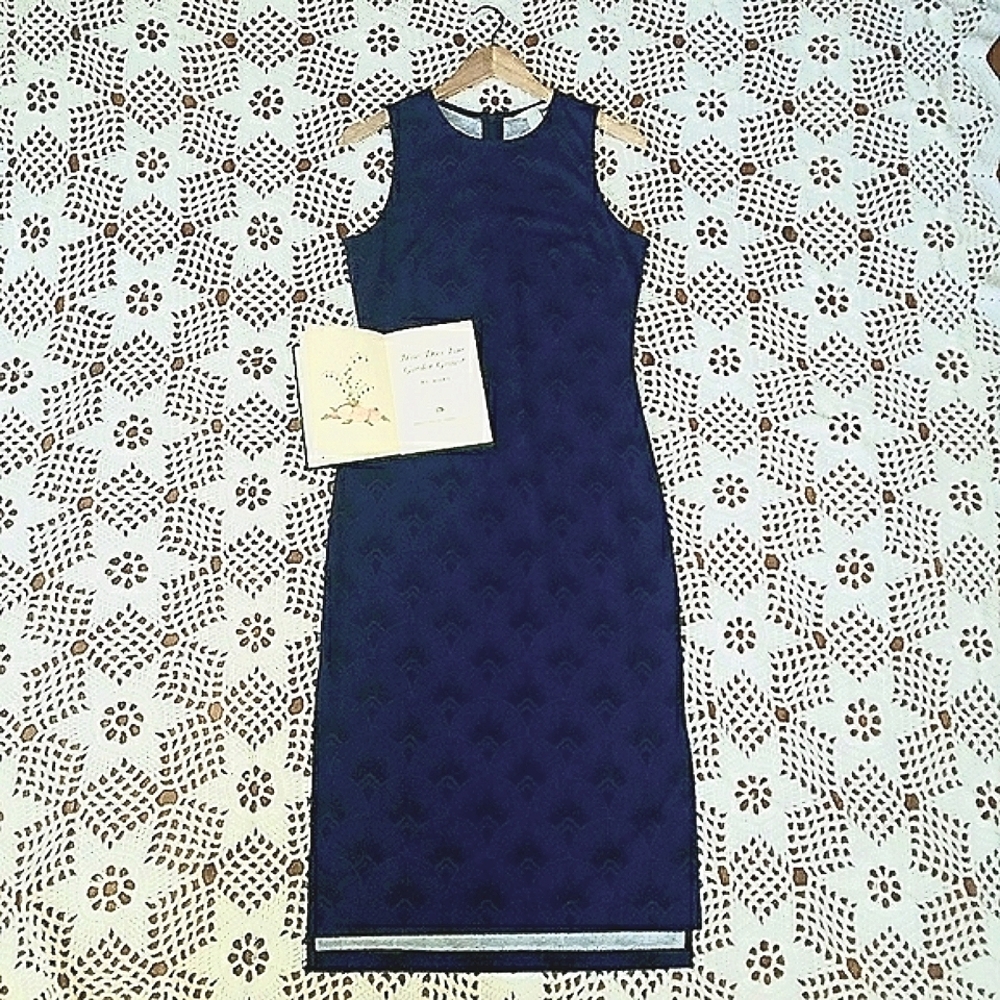 H&M Fan Pattern Shift Dress With Side Slits